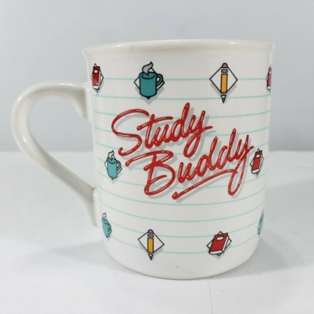 Hallmark Mug Mates Vintage 1985 Study Buddy Books Pencils Coffee Used Condition